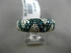 ESTATE 2.29CT WHITE & BLUE DIAMOND 14KT WHITE GOLD CRISS CROSS PAVE WEDDING RING