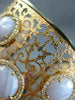 ESTATE LARGE 30.0CT DIAMOND & AAA AGATE 14KT WHITE & ROSE GOLD BANGLE BRACELET