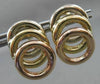ESTATE LARGE 14K WHITE YELLOW & ROSE GOLD CIRCLE OF LIFE HANGING EARRINGS #22755