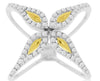ESTATE .50CT DIAMOND 14KT WHITE & YELLOW GOLD 3D MULTI SNAKE FLOWER FUN RING