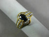 ESTATE .80CT DIAMOND & AAA SAPPHIRE 14KT YELLOW GOLD 2 ROW OVAL ENGAGEMENT RING