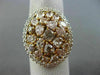 ESTATE LARGE 4.61CT WHITE & PINK DIAMOND 18K ROSE GOLD 3D HALO OVAL CLUSTER RING