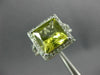 EXTRA LARGE 4.60CT DIAMOND & AAA GREEN AMETHYST 14KT WHITE GOLD 3D PRINCESS RING