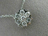 ANTIQUE LARGE .70CT DIAMOND 14K WHITE GOLD CLUSTER FLOWER FLOATING PENDANT 18316