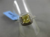 ESTATE 1.06CT GIA FANCY YELLOW DIAMOND 18KT WHITE GOLD HALO 3D ENGAGEMENT RING