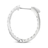 ESTATE .50CT DIAMOND 14KT WHITE GOLD 3D CLASSIC INSIDE OUT HOOP HANGING EARRINGS