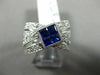 ESTATE LARGE 1.58CT DIAMOND & SAPPHIRE 14KT WHITE GOLD 3D CRISS CROSS LOVE RING