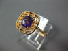 ESTATE .83CT DIAMOND & AAA AMETHYST 18K ROSE GOLD SQUARE CUSHION ETOILE FUN RING