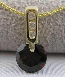 ANTIQUE 2.12CTW DIAMOND GARNET 14K YELLOW GOLD ART DECO PENDANT + CHAIN ##843