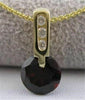 ANTIQUE 2.12CTW DIAMOND GARNET 14K YELLOW GOLD ART DECO PENDANT + CHAIN ##843