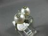ANTIQUE LARGE .46CT DIAMOND & AAA SOUTH SEA PEARL 18K WHITE GOLD 3D FUN RING