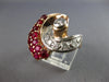 ANTIQUE LARGE 1.95CT DIAMOND & AAA RUBY 14KT ROSE GOLD CLASSIC FUN RING #27945