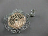 ESTATE LARGE 14K WHITE ROSE GOLD HANGING FLOWER FILIGREE HOOP EARRINGS 43M #2680