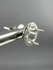 ESTATE .31CT DIAMOND 14KT WHITE GOLD 3 PRONG HALO SOLITAIRE SEMI MOUNT EARRINGS
