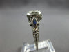 .26CT OLD MINE DIAMOND & AAA SAPPHIRE 18K WHITE GOLD 3D ART DECO ENGAGEMENT RING