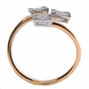 LARGE .60CT DIAMOND 18KT WHITE & ROSE GOLD 3D ROUND & BAGUETTE CRISS CROSS RING