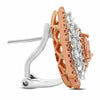 GIA LARGE 2.07CT WHITE & PINK DIAMOND 18KT WHITE & ROSE GOLD 3D CLIP ON EARRINGS