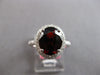 LARGE 3.75CT DIAMOND & AAA RHODOLITE 18K WHITE GOLD OVAL & ROUND ENGAGEMENT RING