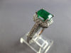 LARGE 2.22CT DIAMOND & AAA EMERALD 14KT WHITE GOLD SQUARE ENGAGEMENT RING #28083