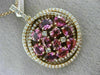 LARGE 3.23CT DIAMOND & AAA PINK SAPPHIRE 14KT ROSE GOLD CIRCULAR CLUSTER PENDANT