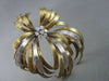ANTIQUE LARGE .35CT DIAMOND 14KT 2 TONE FLOWER BROOCH PENDANT AMAZING!!#1360