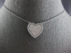 .55CT DIAMOND 14KT WHITE GOLD 3D ROUND PAVE MILGRAIN HEART SHAPE LOVE NECKLACE