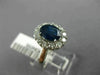 ESTATE LARGE 2.17CT DIAMOND & AAA SAPPHIRE 14KT WHITE GOLD HALO ENGAGEMENT RING