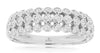 WIDE .50CT DIAMOND 14K WHITE GOLD 3D ROUND BEZEL 3 ROW ETOILE SEMI ETERNITY RING