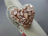 EXTRA LARGE 4.64CT WHITE & PINK DIAMOND 18K WHITE & ROSE GOLD 3D HEART LOVE RING