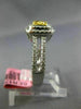 ESTATE WIDE .91CT WHITE & FANCY YELLOW DIAMOND 18KT 2 TONE GOLD DOUBLE HALO RING