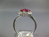ESTATE 1.24CT DIAMOND & AAA RUBY 14KT WHITE GOLD ROUND CLUSTER FLOWER LOVE RING