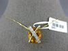 ESTATE 5.88CT DIAMOND & AAA CITRINE 14KT YELLOW GOLD OVAL & ROUND X LOVE PENDANT