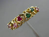 ESTATE .26CT AAA MULTI GEM 14K YELLOW GOLD ETOILE CRISS CROSS FLOWER RING #25883