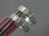 .65CT DIAMOND 14KT WHITE GOLD 3D ROUND & BAGUETTE 2 ROW HUGGIE HANGING EARRINGS