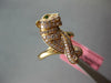 LARGE .77CT DIAMOND & AAA TSAVORITE 18KT ROSE GOLD HAPPY PANTHER JAGUAR FUN RING