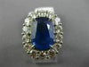 LARGE GIA 11.80CT DIAMOND & AAA SAPPHIRE PLATINUM PRINCESS DIANA ENGAGEMENT RING