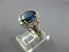 3.48CT DIAMOND & AAA SAPPHIRE 14K WHITE GOLD OVAL & ROUND FLOWER ENGAGEMENT RING