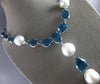 200.10CT DIAMOND & AAA BLUE TOPAZ & SOUTH SEA PEARL 18KT WHITE GOLD 3D NECKLACE