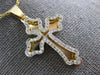 LARGE .42CT DIAMOND 14K YELLOW GOLD CLASSIC FILIGREE DOUBLE PLATED CROSS PENDANT