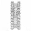 LARGE 5.11CT DIAMOND 18KT WHITE GOLD ROUND & BAGUETTE THREE ROW ANNIVERSARY RING