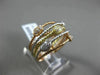 ESTATE WIDE .24CT DIAMOND 18KT TRI COLOR GOLD 3D MULTI ROW CRISS CROSS OVAL RING