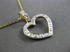 ESTATE .08CT DIAMOND 14KT WHITE & YELLOW GOLD OPEN HEART PENDANT & CHAIN