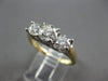 LARGE 1.35CT DIAMOND 14KT YELLOW GOLD & PLATINUM 3 STONE ENAGEMENT RING #28028