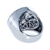 EXTRA LARGE .84CT DIAMOND 18KT WHITE GOLD 3D ROUND CIRCULAR FILIGREE FUN RING