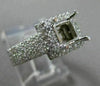 ESTATE WIDE 1.67CT DIAMOND 14KT WHITE GOLD HALO SEMI MOUNT ENGAGEMENT RING #2874