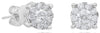 ESTATE .37CT DIAMOND 14KT WHITE GOLD 3D ROUND CLASSIC HALO FLOWER STUD EARRINGS