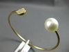 .14CT DIAMOND & SOUTH SEA PEARL 18KT YELLOW GOLD ROUND FLEXIBLE BANGLE BRACELET