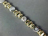 ESTATE .71CT DIAMOND 14KT TWO TONE GOLD 3D BY THE YARD SOLITAIRE BEZEL BRACELET