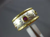 WIDE 1CT AAA RUBY 18KT 2 TONE GOLD MATTE & SHINY SUNBURST FILIGREE ETERNITY RING