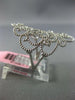 ESTATE WIDE .18CT ROUND DIAMOND 14KT WHITE GOLD CLASSIC OPEN FLOWER ETOILE RING